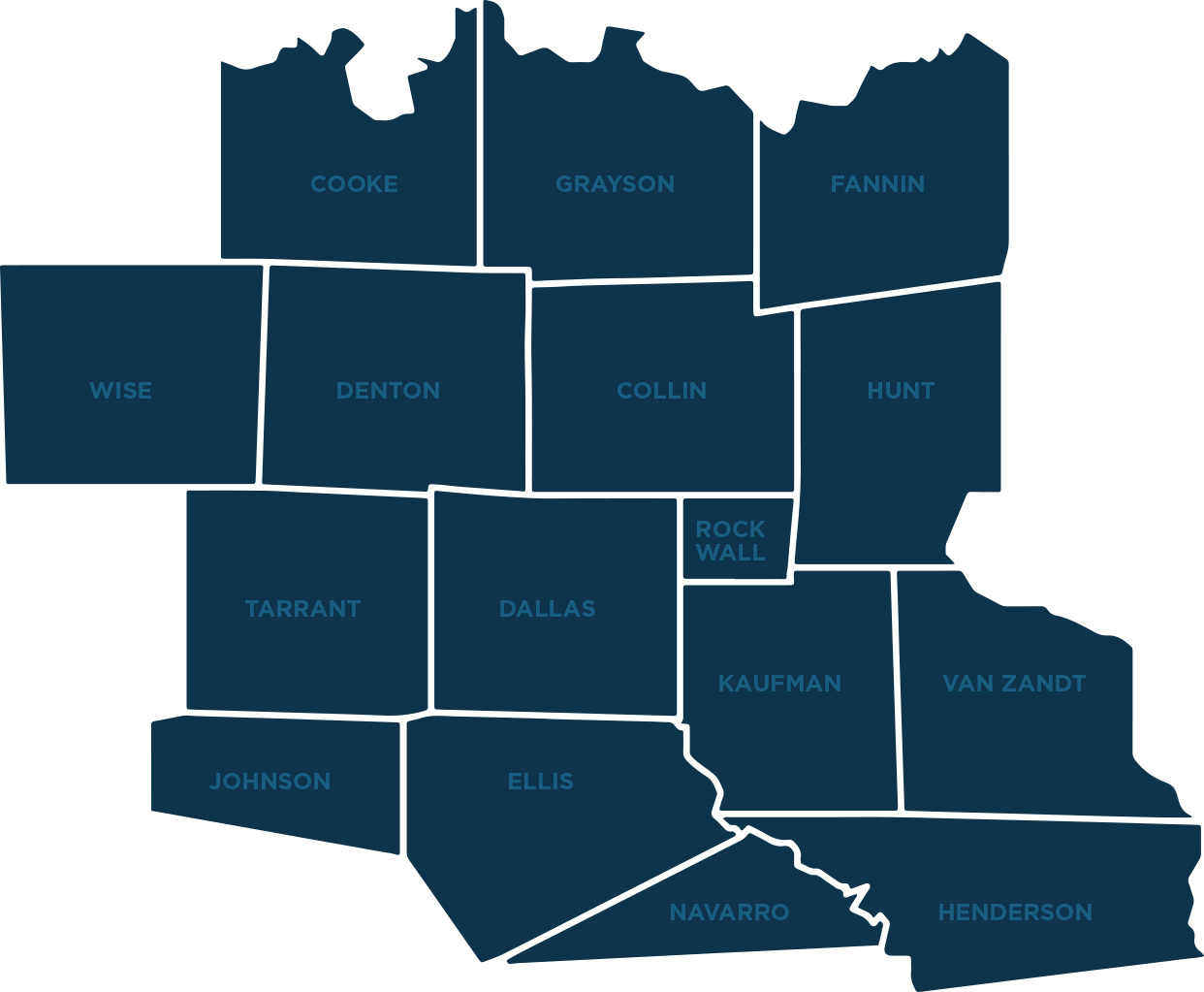 Dallas Area Counties Map
